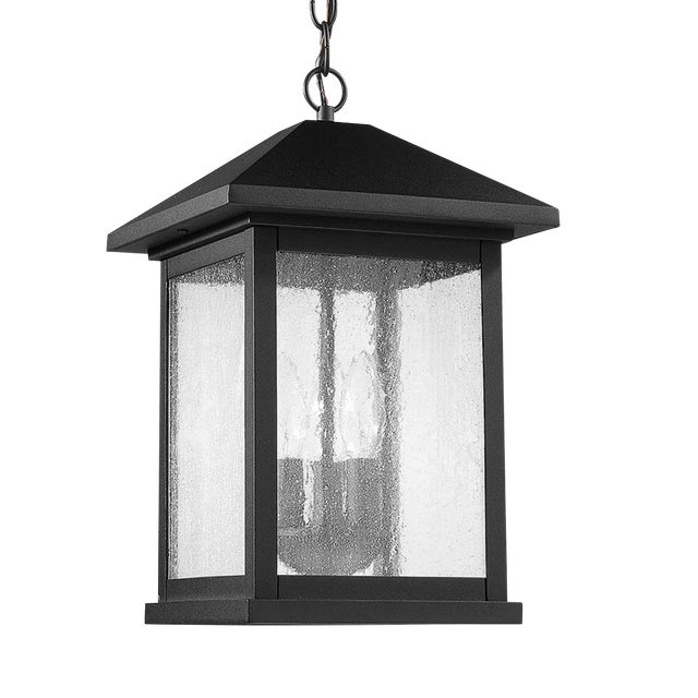 Carriage House 3 Light Outdoor Hanging, Black Chairish