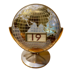 Mid-Century Modern Perpetual Globe Flip Calendar