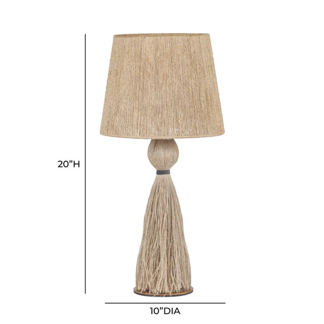 2020s Samba Natural Jute Tassel String Table Lamp For Sale - Image 5 of 6