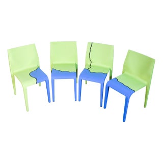 Laleggera Painted Chairs by Michelangelo Pistoletto for Alias, 2009, Set of 4 For Sale