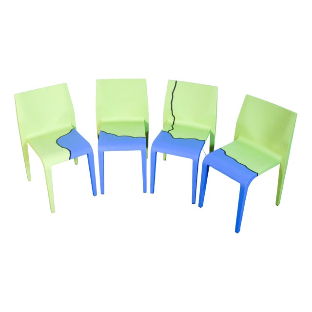 Laleggera Painted Chairs by Michelangelo Pistoletto for Alias, 2009, Set of 4 For Sale