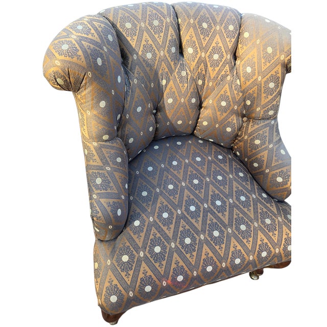 Marge Carson Marge Carson Boudoir Lounge Accent Chair French Tuffed Wingback Armchair Regency For Sale - Image 4 of 12