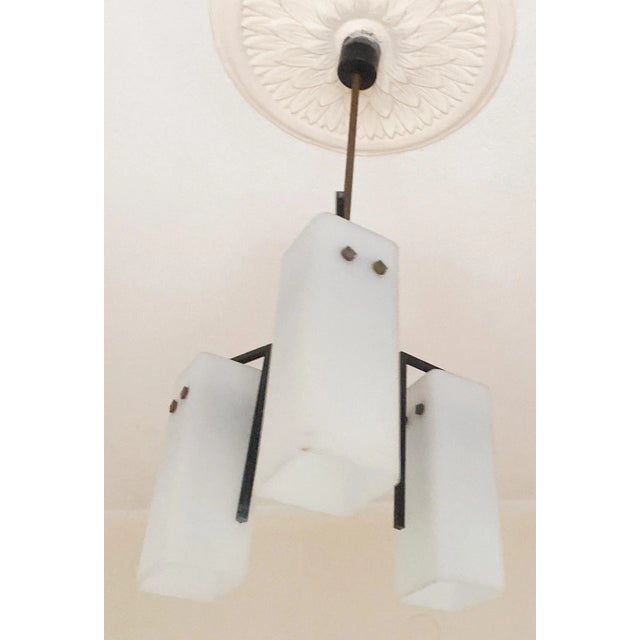 White Italian Mid-Century Chandelier by Stilnovo, 1950s For Sale - Image 8 of 10