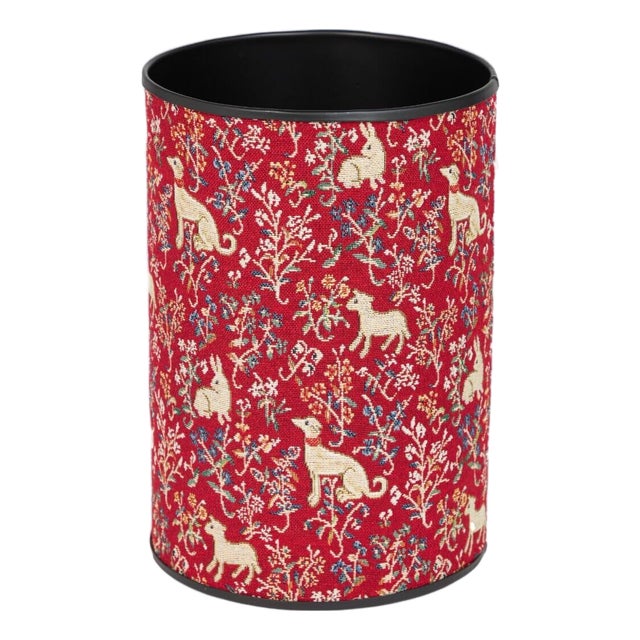 Cluny Animals Tapestry Waste Bin For Sale