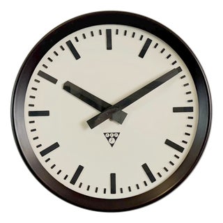 Industrial Bakelite Factory Wall Clock from Pragotron, 1960s For Sale