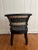 Boho Chic Mid 20th Century Vintage Black and Tan Rattan Arm Chair For Sale - Image 3 of 6
