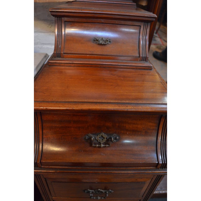 Victorian Vanity Dresser With Full Length Dressing Mirror and Drawers