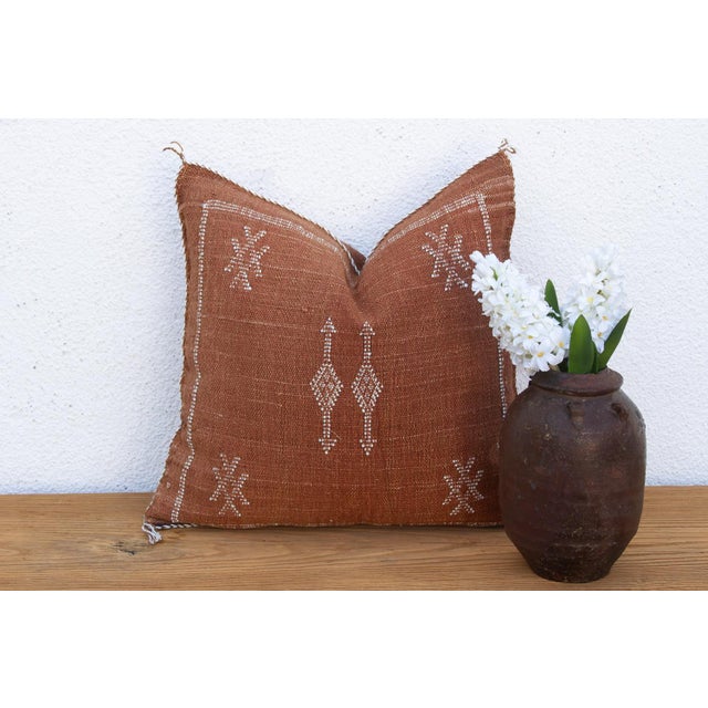 Rusted Lantern Cactus Silk Moroccan Pillow For Sale In Los Angeles - Image 6 of 7