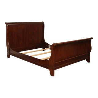 Traditional Cherry Queen Size Sleigh Bed For Sale