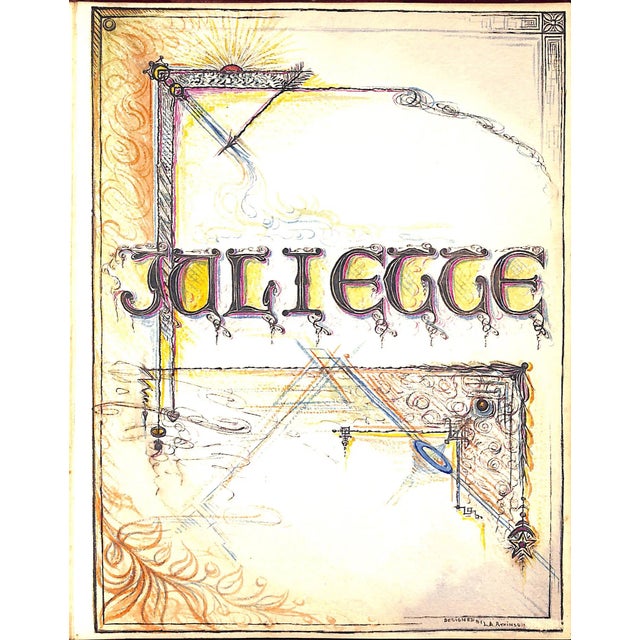 Designed by L.A. Atkinson w/ 9 hand-watercolour plates w/ moire silk endpapers c1920s 9" x 7 3/4"