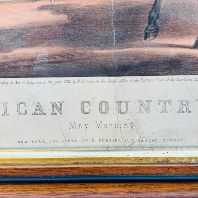 Green Late 1900s N Currier Framed Lithograph: "American Country Life May Morning" Reproduction For Sale - Image 8 of 18