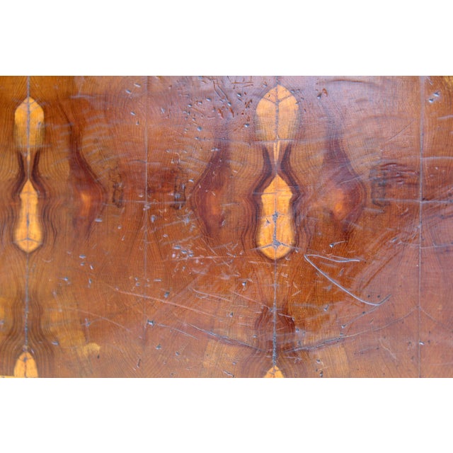 1950s Chippendale Revival Mahogany Highboy Chest on Stand With Satinwood Inlay & Ball-and-Claw Feet For Sale - Image 14 of 17