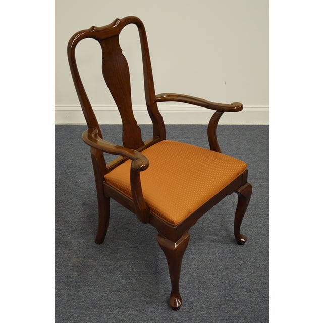 ETHAN ALLEN Georgian Court Solid Cherry Traditional Style Dining Arm Chair 11-6211A 39.5" High 26" Wide 24" Deep Seat: 19"...