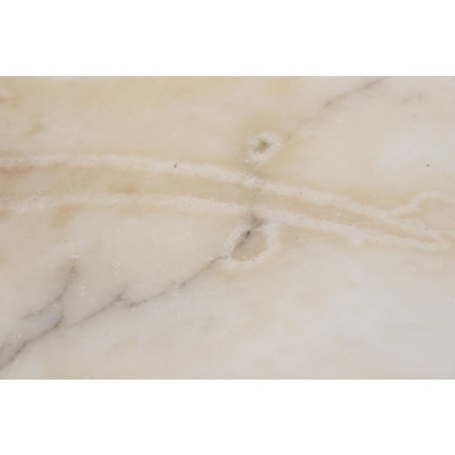 White Antique Italian Neoclassical Marble Column Pedestal Table For Sale - Image 8 of 13