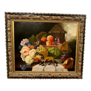 Realist Still Life of Fruit & Monkeys For Sale