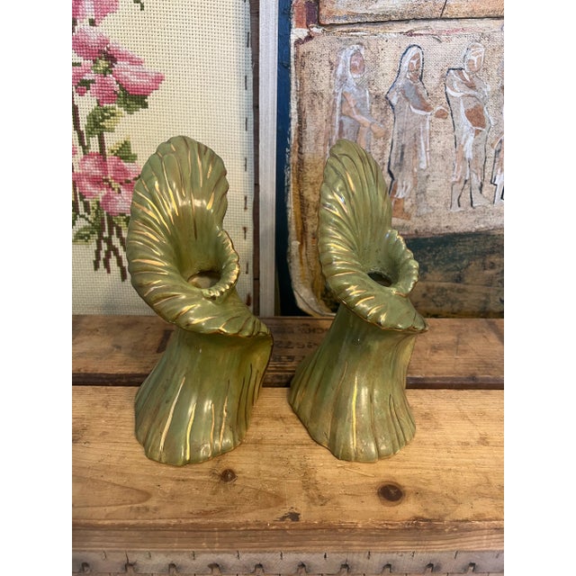 1970s Vintage Chinoiserie Style Abstract Decorative Candle Holder or Vases - a Pair For Sale - Image 5 of 8