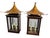 1990s Vintage Large Gold Leaf Pagoda Lantern Wall Lights- A Pair For Sale - Image 5 of 12