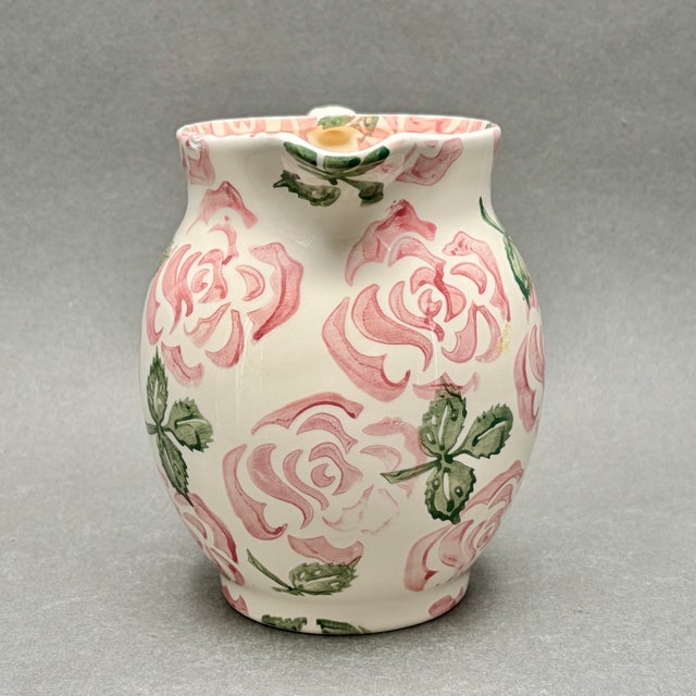 Vintage Haldon Group Pink Rose Ceramic Pitcher For Sale - Image 4 of 9