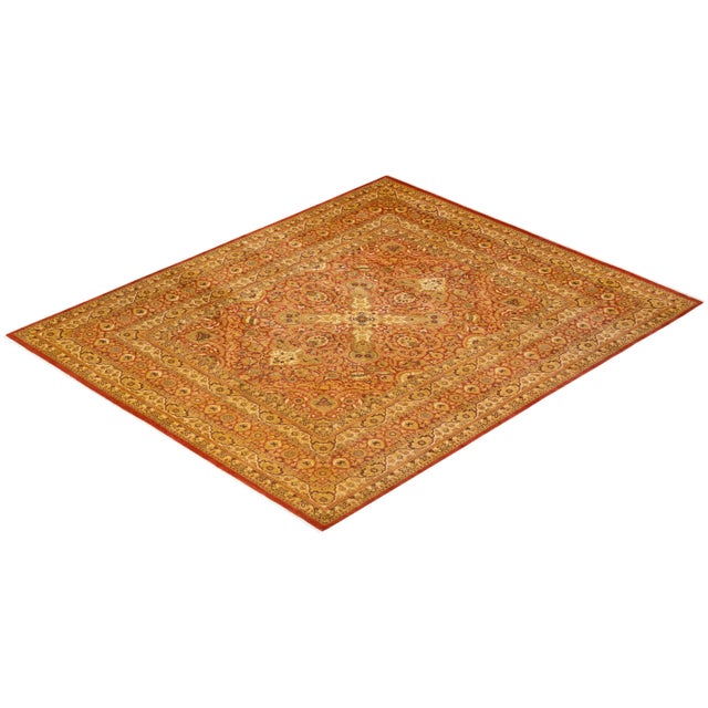 Orange Mogul, One-of-a-Kind Hand-Knotted Area Rug - Orange, 8' 4" x 10' 1" For Sale - Image 8 of 8