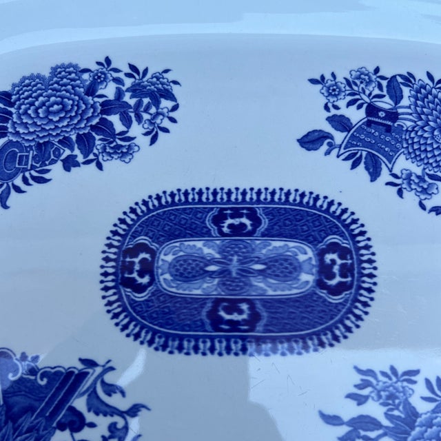 Spode A Copeland Spode Fitzhugh Blue Platter Circa 1960’s For Sale - Image 4 of 12