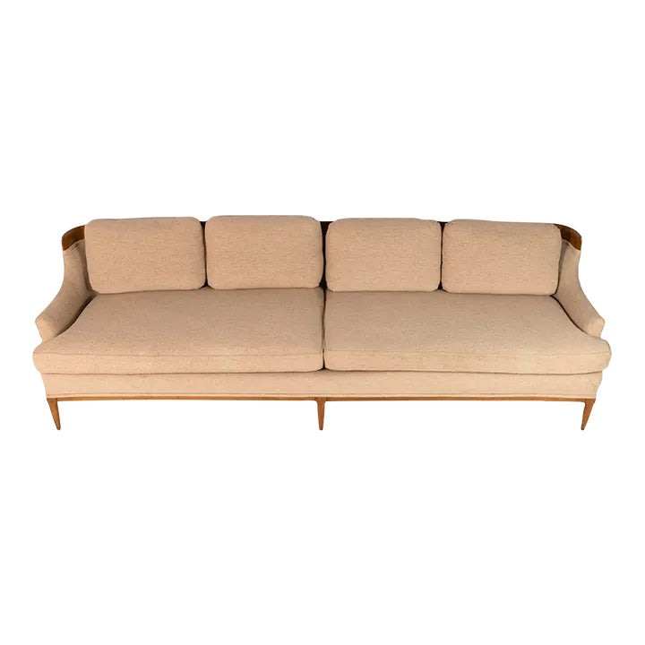 Circa 1960s Erwin Lambeth Original Cream Fabric 4 Seat Sofa