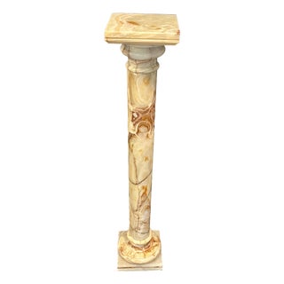 Mid-Century Solid Onyx Pedestal For Sale