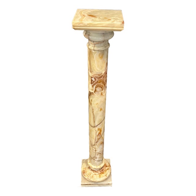 Mid-Century Solid Onyx Pedestal For Sale