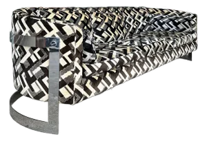 Mid-Century Modern Chrome Sofa by Flair in the Style of Milo Baughman