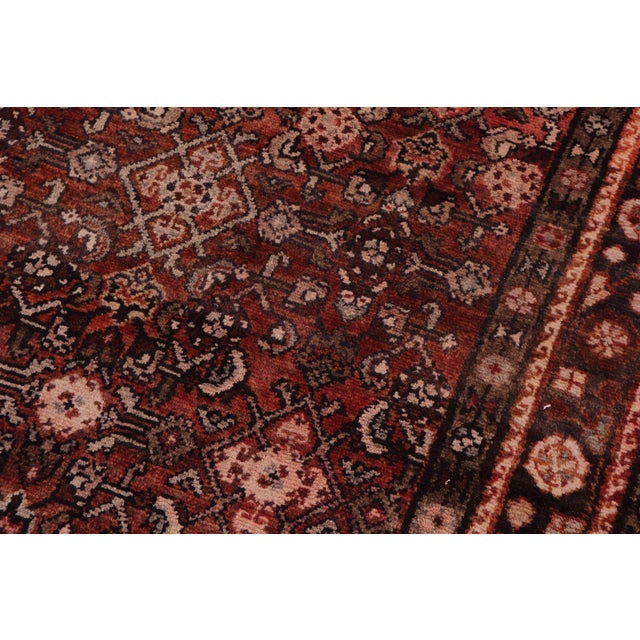 Antique Tabriz Red/Brown Wool Runner Rug- 3'4'' X 10'5'' | Chairish