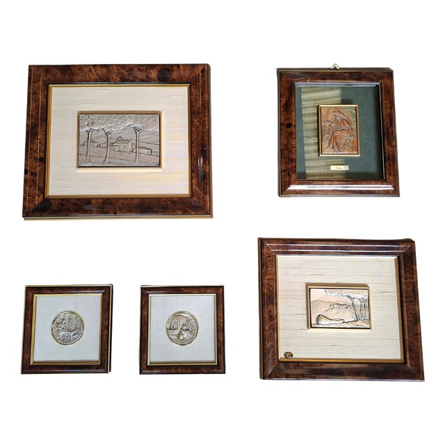 925 Silver Artworks by Ottaviani / Valenti / Mida, 1980s, Set of 5 For Sale