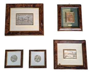 925 Silver Artworks by Ottaviani / Valenti / Mida, 1980s, Set of 5