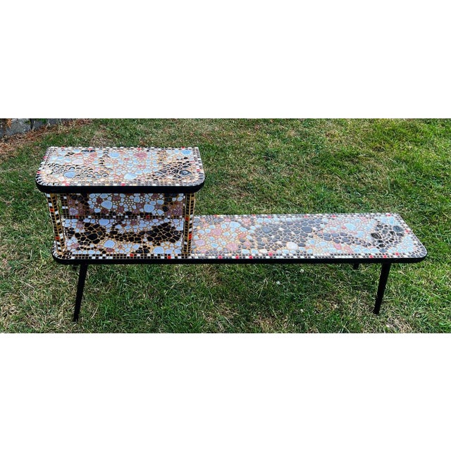 Mid-Century German Plant Stand with Mosaic Stones, 1970s For Sale - Image 10 of 18