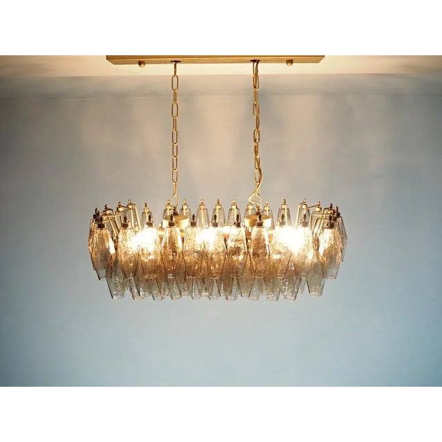 1990s Murano Poliedri Chandelier by Carlo Scarpa with 84 Smoked Glasses, 1990s For Sale - Image 5 of 12