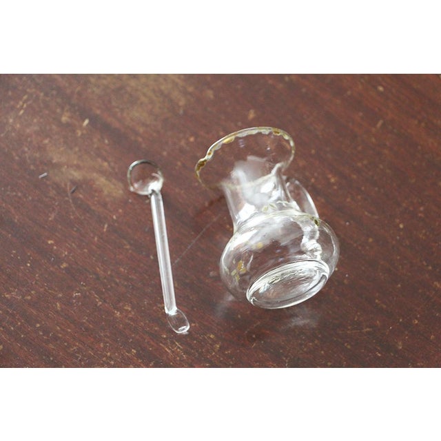 18th Century Portuguese Baroque Altar Hand Blown Glass Cruet With Spoon, Religious For Sale - Image 11 of 11