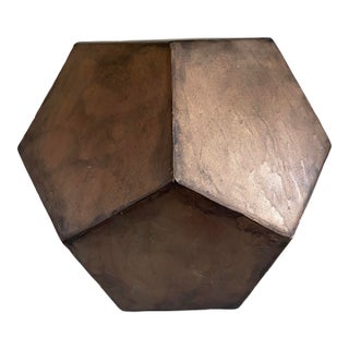 Sculptural Object Vintage Aged Hexagonal Orb (Aged Copper) For Sale