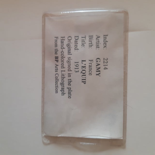 Marguerite Montaut (Gamy) L' Equip 1913 Original Signed Lithograph For Sale - Image 4 of 5