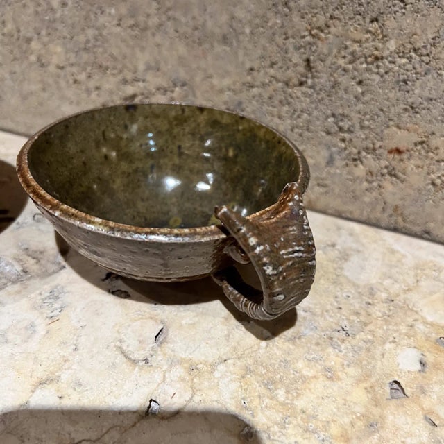 1980 Set of Two Sculptural Coffee Cups Abstract Art Pottery Signed For Sale - Image 4 of 6