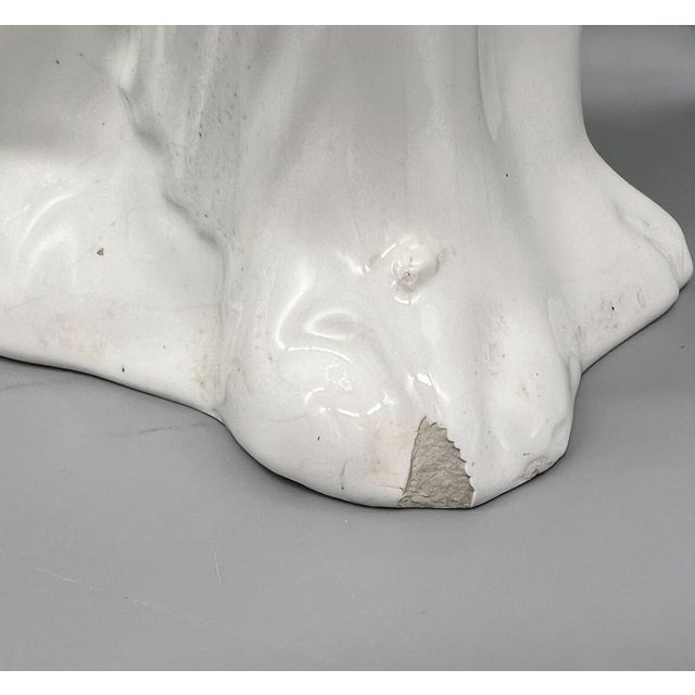 White 20th C. Portuguese Staffordshire Style Spaniel Dogs – Black & White – English Cottage / Mantel Decor For Sale - Image 8 of 10