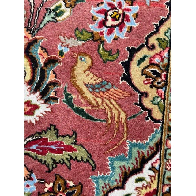 1950's 1m Knots, Fine Silk Highlights With Royal Bird Motifs Rug - 9 7 X 13 6 For Sale - Image 12 of 13