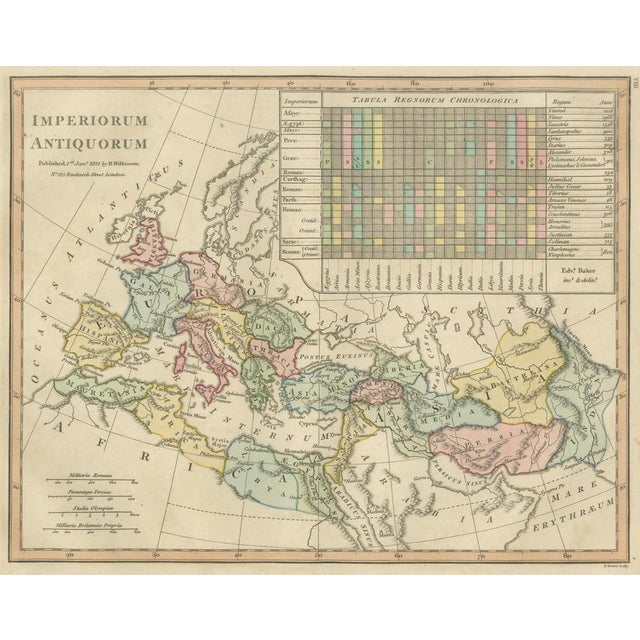 Antique Map of Ancient Empires Imperiorum Antiquorum by Wilkinson, 1821 For Sale - Image 4 of 12