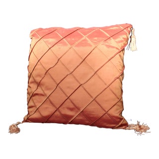 Late 20th C. Down Argyle Pattern Pillow For Sale