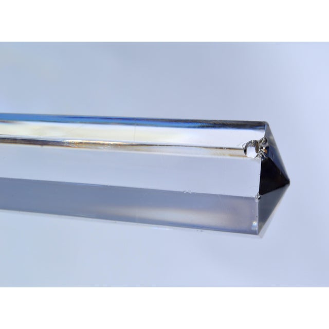 1960s Christofle Hotel Style Serving Silverplate Spoons Faceted Crystal Handle - Set of 2 For Sale - Image 10 of 12