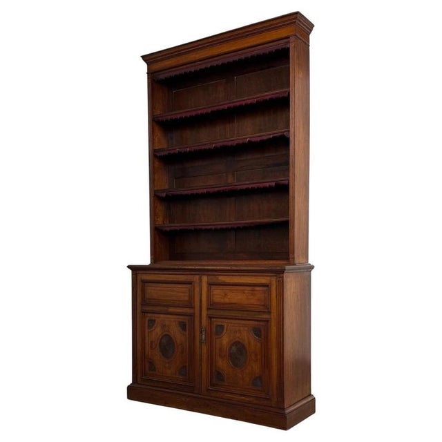 2000 - 2009 Antique Tall Mahogany Open Bookcase For Sale - Image 5 of 12