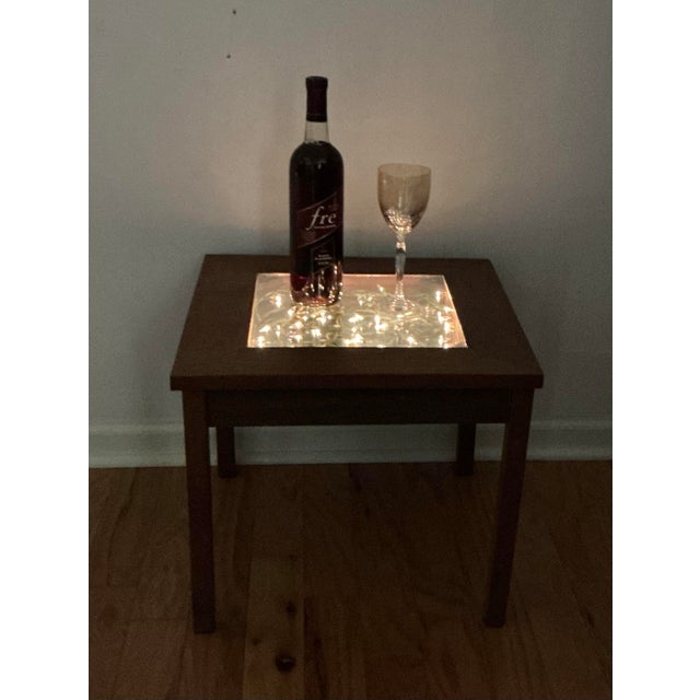 Vintage Infinity Led End Table Accent Side Walnut Table, Circa 1960s For Sale - Image 11 of 12