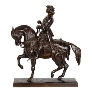 Rare Bronze Sculpture “Charles Vii, the Victorious” by Antoine-Louis Barye For Sale