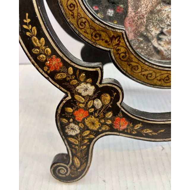 19th Century Chinoiserie Tabletop / Vanity Mirror on Stand For Sale - Image 9 of 14