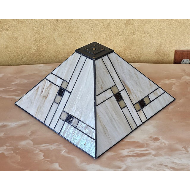 Mission-Style Tiffany Stained Glass Table Lamp by K L Lighting For Sale - Image 10 of 18