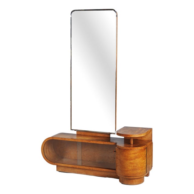 Czech Art Deco Dressing Table in Poplar Burl, 1930s For Sale