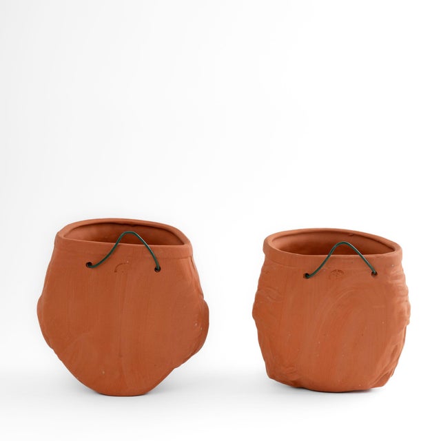 Vintage Terracotta God Goddess Face Wall Planters by Rookes Pottery, England - Set of Two For Sale - Image 11 of 13
