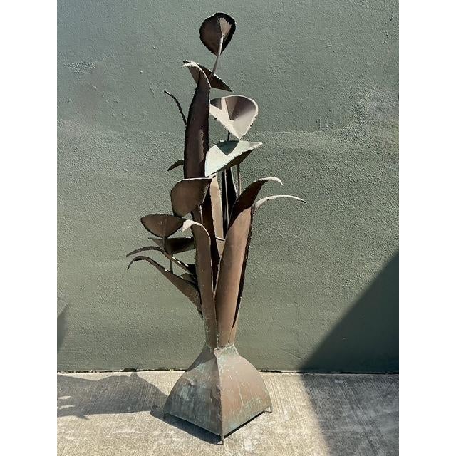 This commanding vintage fountain is a masterwork of Mid-Century Modern Brutalist design, showcasing an organic arrangement...